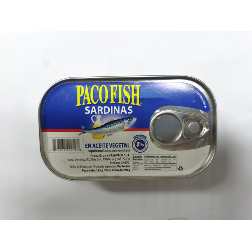 Canned Sardine In Soybean Oil Club Can Sticker