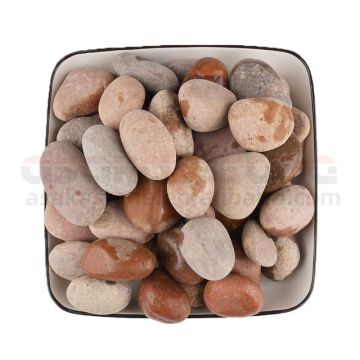 Bahçe ve Peyzaj Dekorasyonu için Doğal Kırmızı Yuvarlak River Kaya Cobblestones