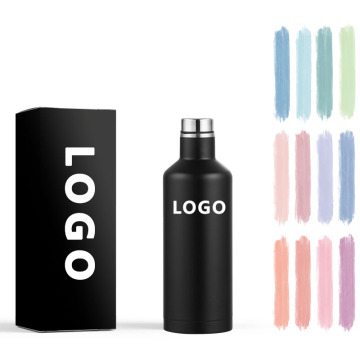 Custom 500ml Vacuum Insulated Stainless Steel Wine Bottle with Leak-proof Cap