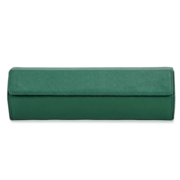 Green Leather Roll Embossed Logo Storage Watch case