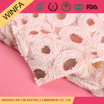 2016 Top quality Beautiful Cheap Knitted flower embroidery tulle fabric
