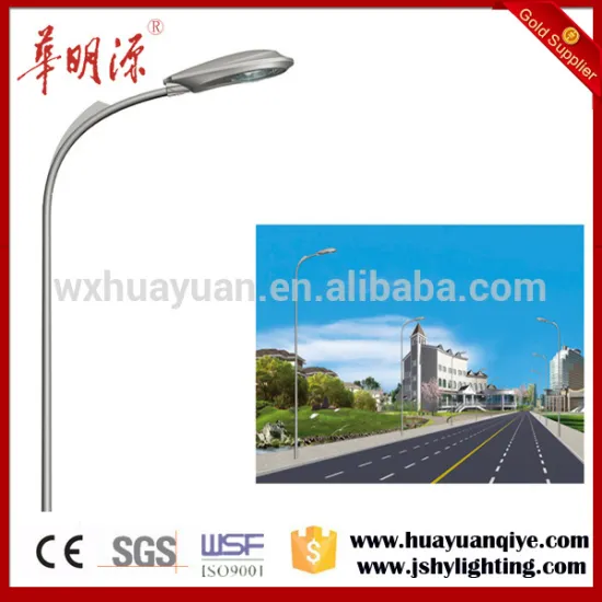 single arm galvanized steel round conical road street light poles for led