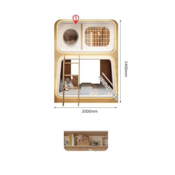 Small Innovative Children's Space Capsule Guardrail Bunk Bed for Siblings