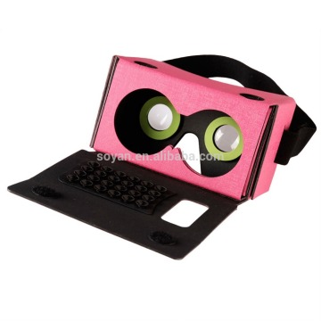 Popular DIY 3D VR Cardboard Version 2 for 3D Games and movies, Different Color PU Leather for 3D glasses second generation