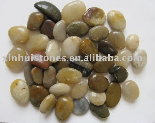 mixed color polished pebble