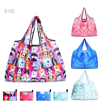 2023 Beg Tote Folding Polyester Reka Bentuk Baru untuk Supermarket