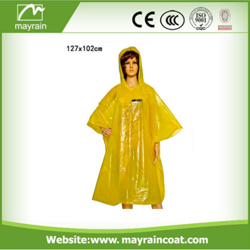 PE Disposable Emergency Rain Poncho for Promotion