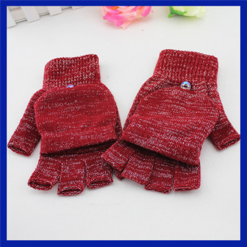Yhao knitted gloves fingerless gloves with flip cover half finger warm gloves