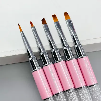 10 Designs Rhinestones Handle Acrylic UV Gel Nail Art Brush