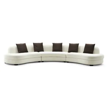 Luxury Modern Design Gold Metal Base Curved Sofa