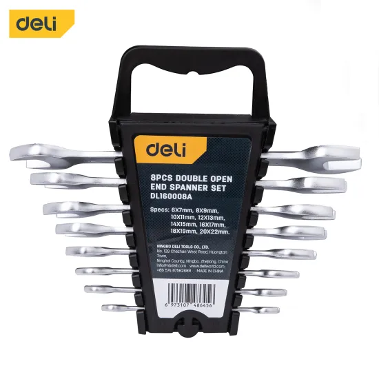 Deli EDL160008A tools open end spanner combination wrench set 8 PCS