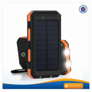 AWC719 8000mah Outdoor Compass fully solar Waterproof li ion battery charger for samsung