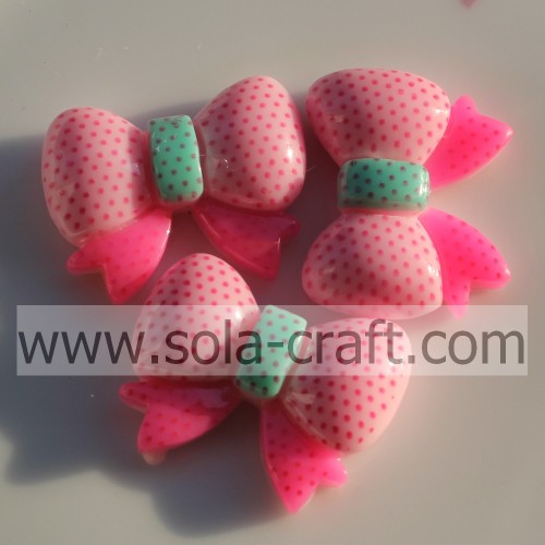 Colorful Acrylic Solid Bowtie Resin Beads for Hair Decoration for Girls