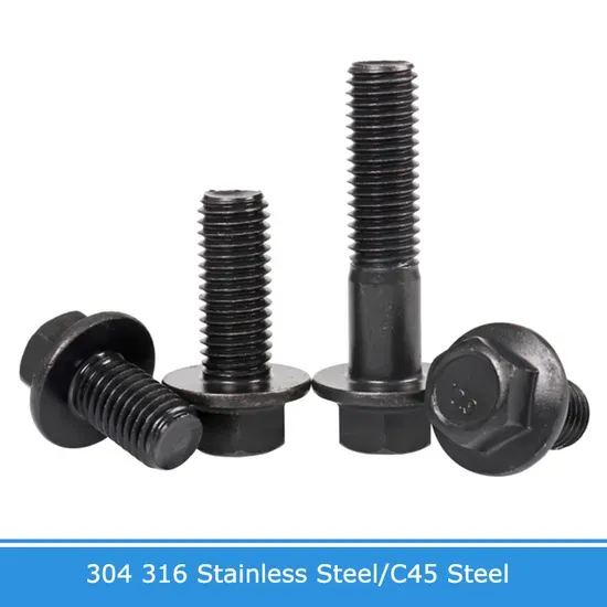 Grade 10.9 Black Carbon Steel Hex Washer Head Bolt