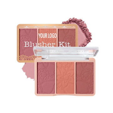 3 Colors Blush Powder - Natural Highlighting and Shadows for Face Contouring