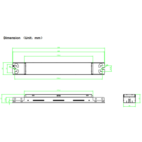 Лінейны святлодыёдны драйвер 150 Вт Non SELV