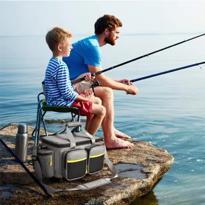 Multi-functional Fishing Tackle Bag Waist Pack Fishing Lures Tackle Gear Utility Storage Bag Travel Fishing Tote Bag