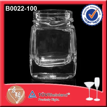 Hot Sale Glass Bottle 100ml Square Glass Jam Jars