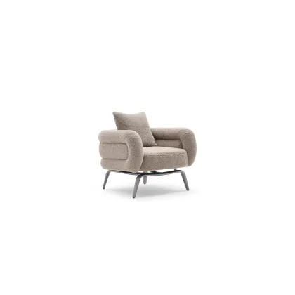 Chic swivel mis soft brushed brass single sofa