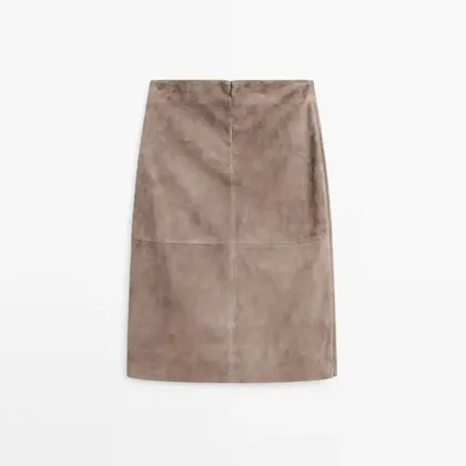 Women's elegant and minimalist lace up leather skirt