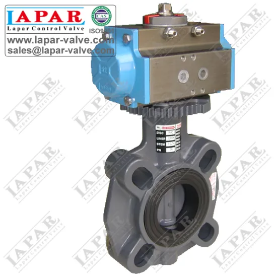 Italy FIP Plastic Butterfly Valve with Pneumatic actuator