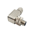 Right Angle B-Code Shielded M12 Male Plug Connector