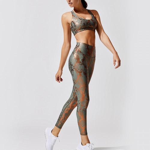 Snake Skin Print Fitness -sæt