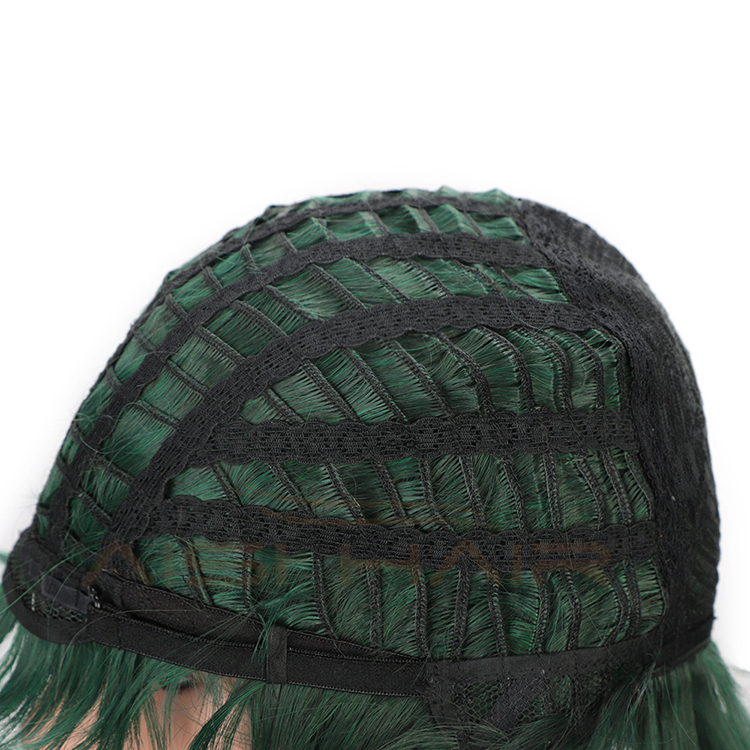Aisi Hair Green Black Mixed Colors Short Straight Bob Wigs Synthetic Short Straight Bob Wigs For Women