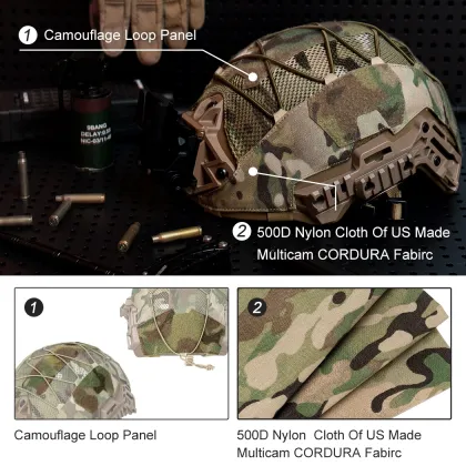 TOPTACPRO Camouflage Tactical Hunting Gear: Customizable Helmet Cover for Team Wendy Helmets