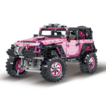 2023 New 1:8 Scale Super Off-Road Vehicle Wrangler Rubicon Model Toy Set - 2452pcs in Pink