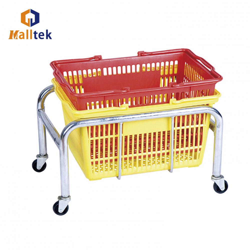 Chrome Supermarket Metal Shopping Basket Holder