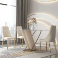 Muebles de habitación de silla de comedor cromado elegante marrón moderno