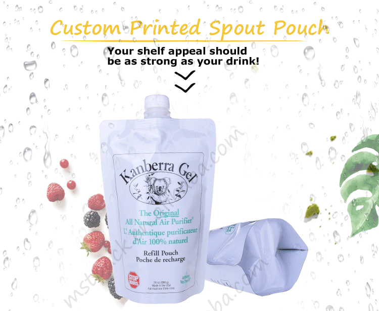 Wholesale Custom Printed Stand Up Plastic Detergent Bag With Spout