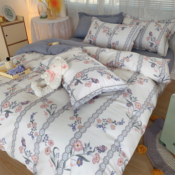 Farsça çiçek dili 40s pamuk dimi dört parçalı set
