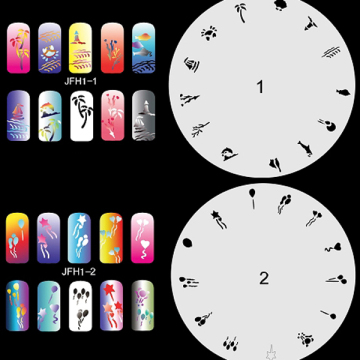20 Sheets/Lot 260 Airbrush Nail Art Designs STENCIL Template Set No.1 Flowers, Plants, Leaves Trees, Animals