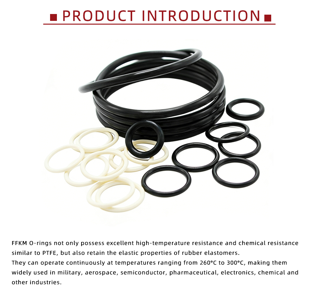 Black & White FFKM Perfluoroether O-Ring Seals x