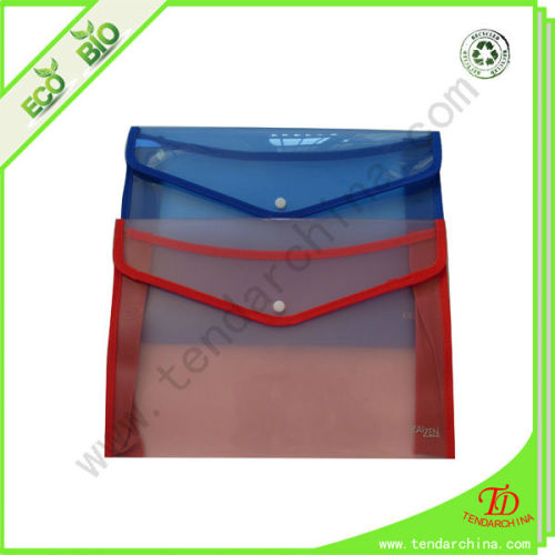 PP File bag with colorful edges for office and school children