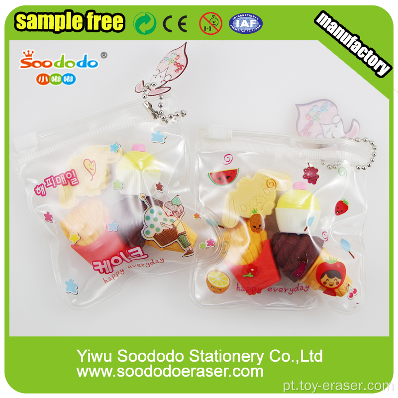 Collectible PVC Bag 3D Pencil Erasers Fornecedor