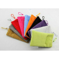 Colorfull velvet phone bag with logo printed