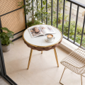 Элегантный круглый журнальный столик с керамической столешницей