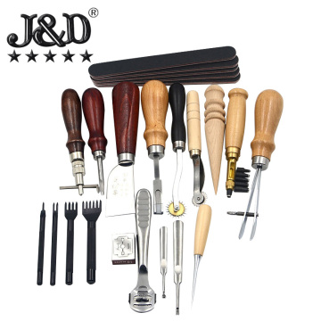 Hot Selling 19 Piece Leather Tool Sewing Set for DIY Handmade Crafts and Shoemaking