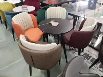 Nordic Marble Round Table And Dining Chair Combination
