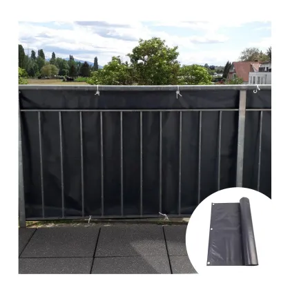 Weatherproof PVC Balcony Privacy Screen: 90x600cm Decoration for Balcony Railings