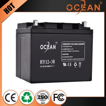 Factory price 12V discharge current best 38ah ups battery 12v