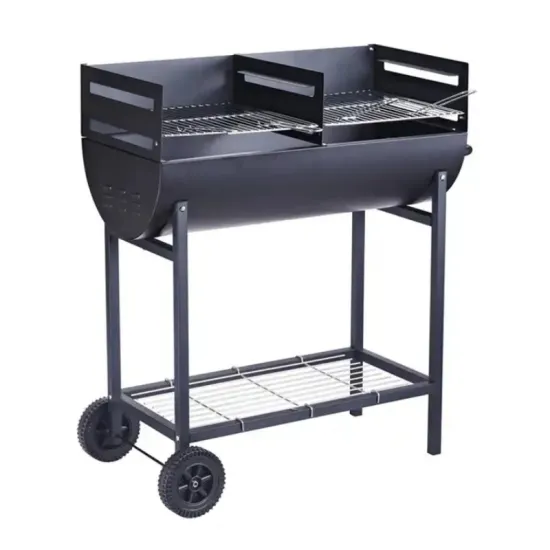 Square Charcoal Grill with Separate 2 PCS of Height Adjustable Cooking Grate