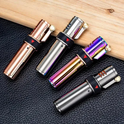 JOBON Triple Torch Lighter Windproof Gas Flint Lighter Refill Jet Flame Fire Metal Spray Gun Kitchen Pipe Cigar Lighter Gadgets
