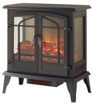 Modern Design 25" Freestanding Decorative Flame Portable Electric Heater Fireplace
