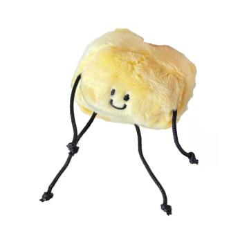 Yellow bread and toast plush toy pendant
