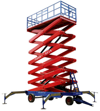 China high working performance four wheel mobile scissor lift platform