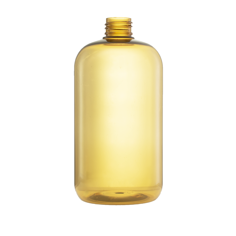 Garrafa PET redonda de Boston amarela clara de 500 ML com pescoço 24/410